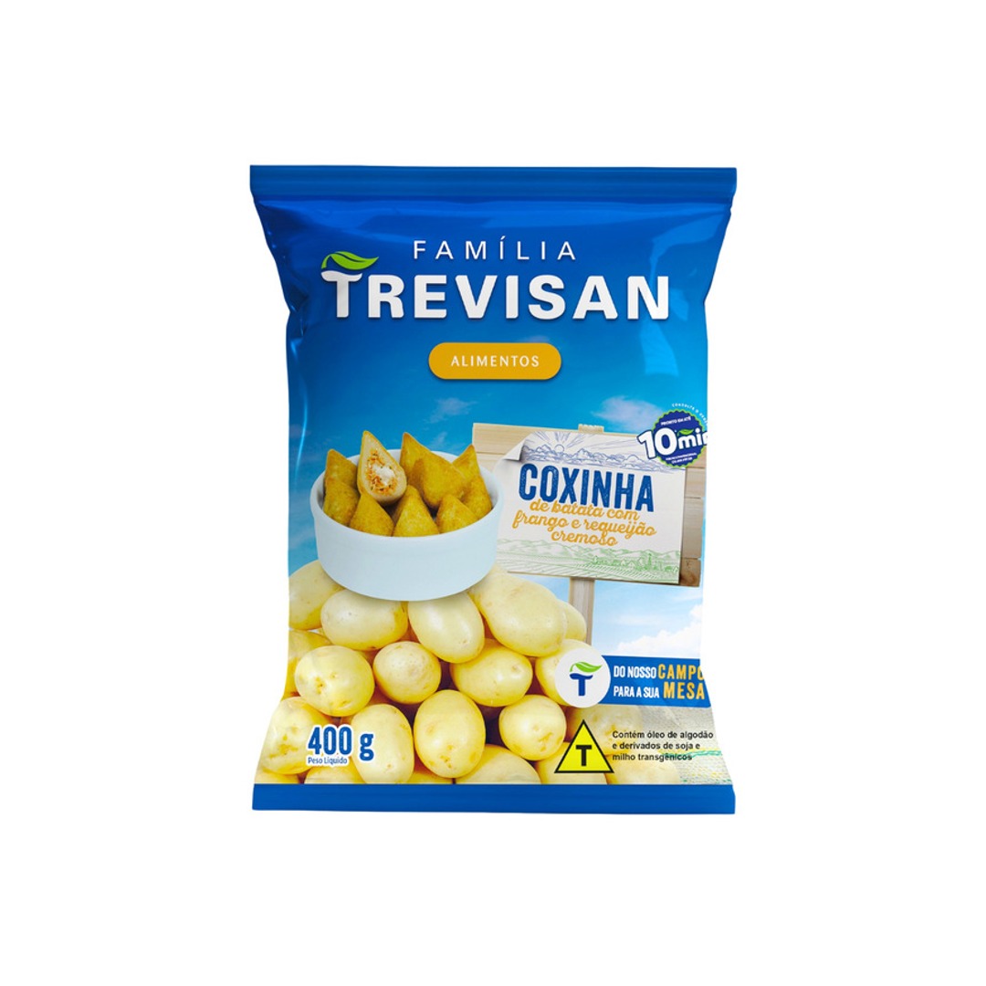 COXINHA DE BATATA COM FRANGO E CATUPIRY 25g - PCT. 400g